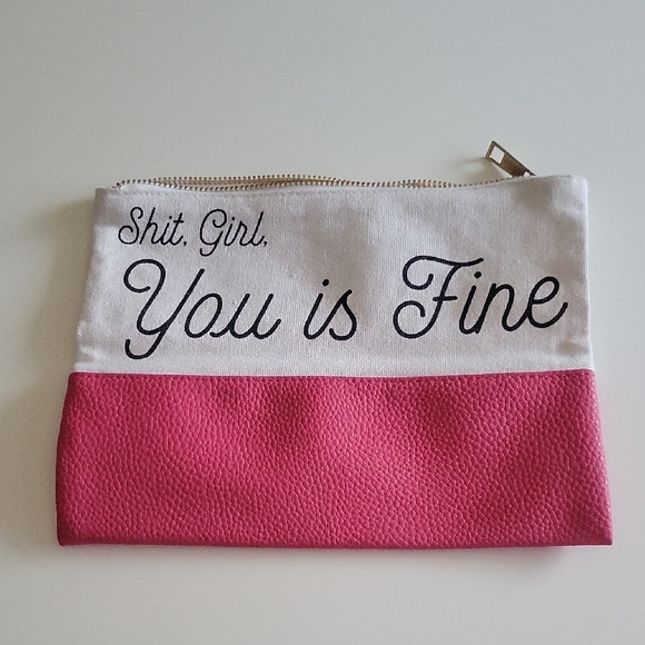 Accessories - Pink and White Zipper Pouch ADD To A BUNDLE